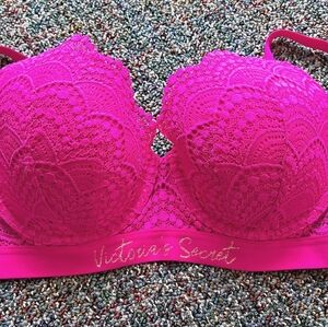 Victoria's Secret Hot Pink Lace Bra